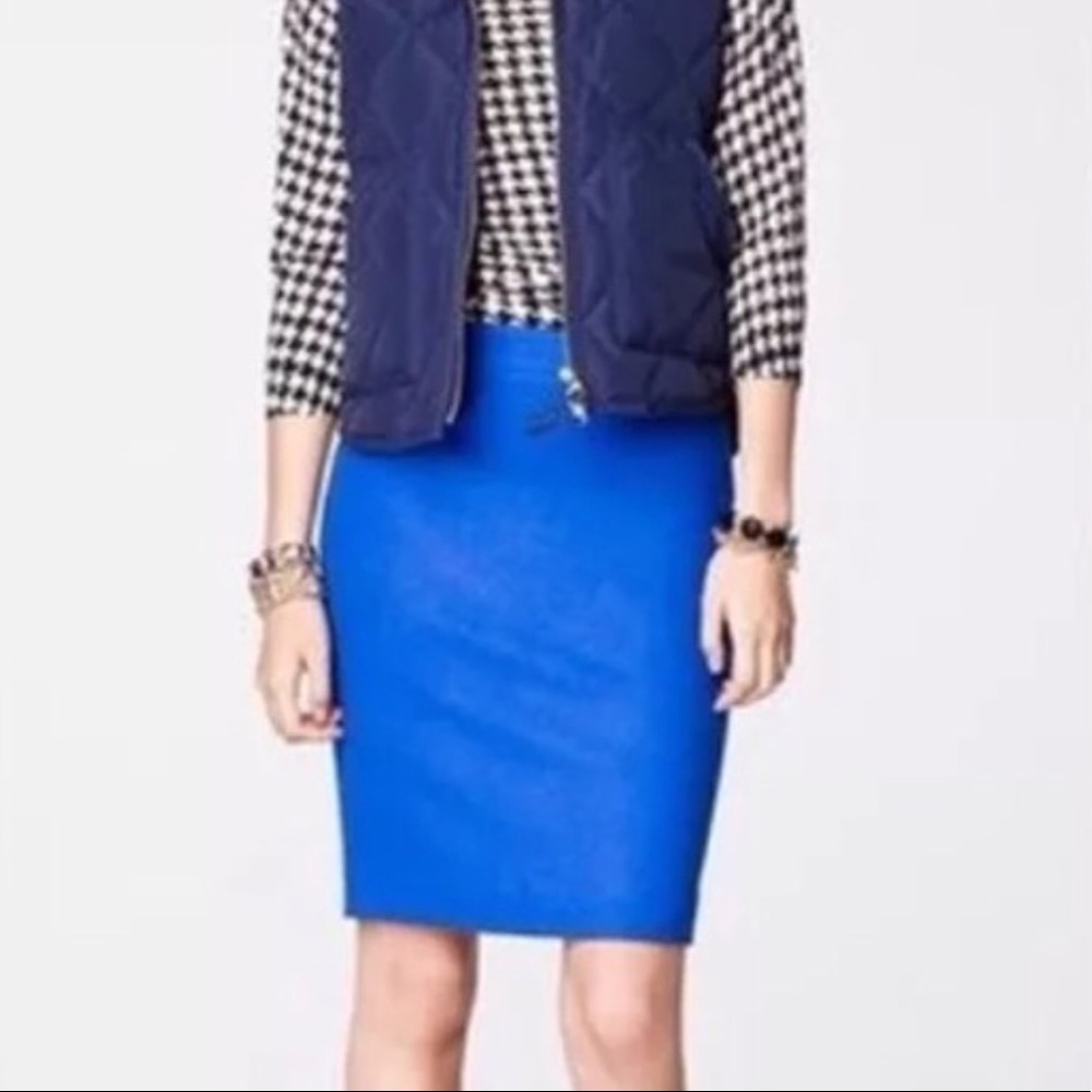J. CREW Size 00 | Cobalt blue pencil skirt NWOT
